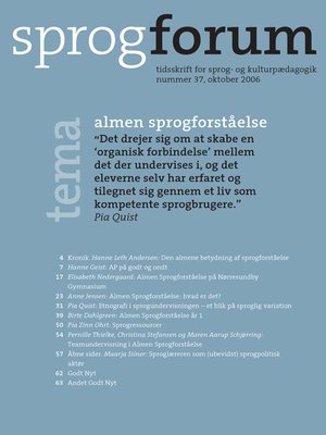 cover image of Almen sprogforstaelse